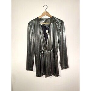 PG Collections Ginger Bort NWT vintage 80s Metallic Silver/gold Blazer Top NEW S